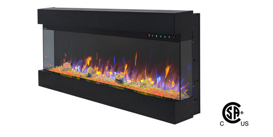 3 Sided ELectric Fireplace with 9 different colour options. 