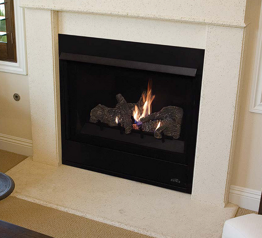 33 inch of Gas Fireplace with black trim finish 